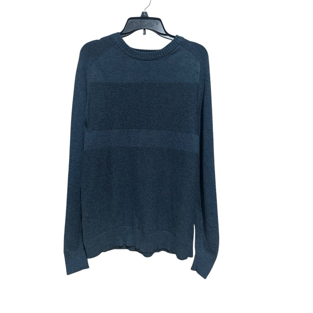 Smartwool Crew Neck Sweater Men's Size Large Blue‎ Wool Blend Stripe #G1-3